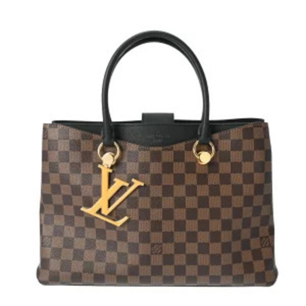 Louis Vuitton Damier LV Riverside Brown Noir Black Canvas Handbag